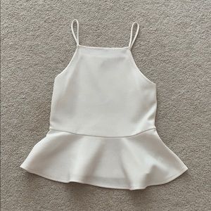 White Peplum Top